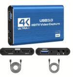 USB 3.0 Video Capture Card, 4K UHD 60Hz and 1080P 60fps HD Recorder.