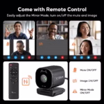 4K Webcam for PC/Mac, Built In OSD Menu/Privacy Cover/Four Noise-Cancelling Mics, USB Camera for Microsoft Teams, Zoom, Google Voice, PC/Mac/Laptop/MacBook/Tablet - Image 4